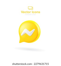 3d vector icon. Social media set. Chat app icon.