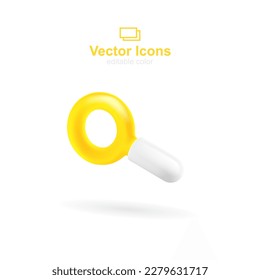 3d vector icon. Social media set. Magnifier icon. Searching symbol.