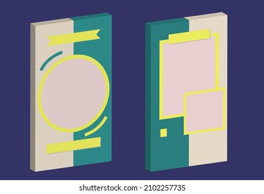 3D vector icon template story of media social, promotion product and others