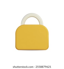 3d vector icon of a yellow padlock, symbolizing security and protection