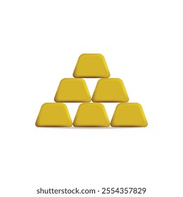 3d vector icon of a yellow pyramidal structure, modern and minimalist design