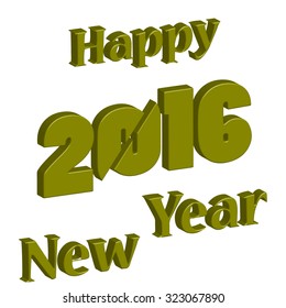 3d vector illustration 2016 Happy New Year
