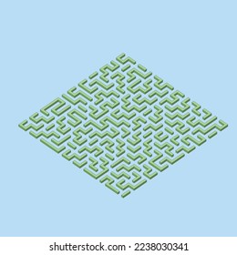 3D-Vektorgrafik eines abstrakten bunten Labyrinths