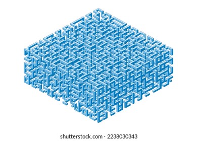 3d vector illustration of an abstract colorful maze