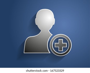 3d Vector illustration of  add friend icon 