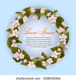 3d vector illustration apple blossom