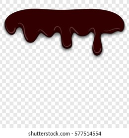 3D vector illustration. Banner hot chocolate dessert. Tasty trendy picture. Realistic hot chocolate drop shape splash.