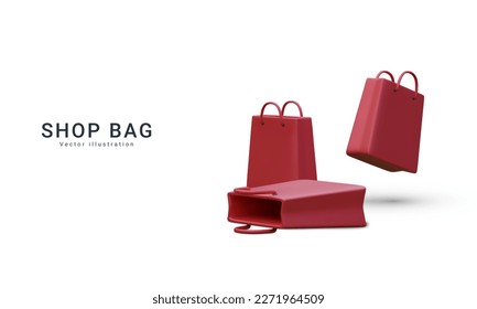 3D Vector illustration
Banner for online shopping with 3d realistic gift bags. Vector illustration