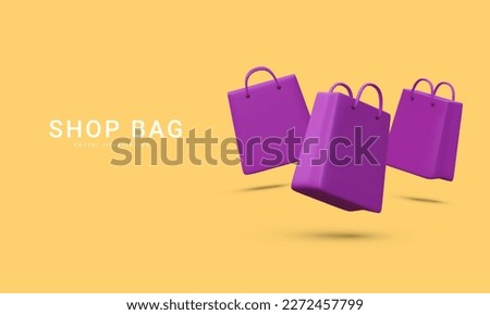 3D Vector illustration
Banner for online shopping with 3d realistic gift bags. Vector illustration