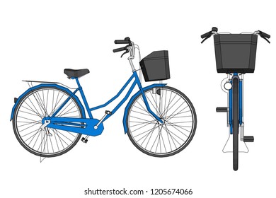 3d vector illustration, bicycle
