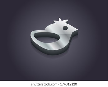3.d Ilustración vectorial de un ícono de pájaro 