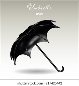 3d vector  illustration of black umbrella 