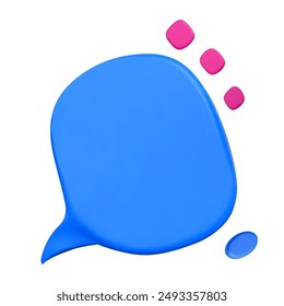 3d vector illustration blue speech bubble chat composition design element