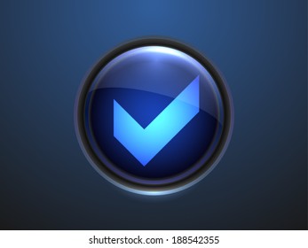 Icono de la casilla de verificación 3d Ilustración vectorial 