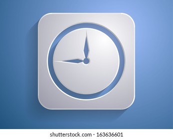 3d Vector illustration of clock icon 