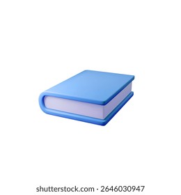 3d Vector illustration of a closed blue book. Ideal for educational, academic, and knowledge themes. Perfect for school projects, libraries, and digital content.