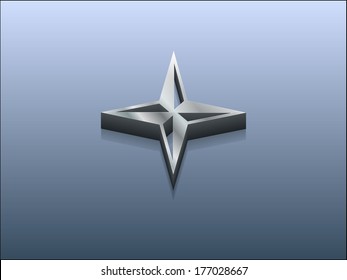 3d Vector illustration of compass icon 