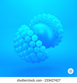 3d vector illustration. Concept for science, social media, technology, network and web design.  