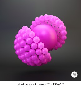 3d vector illustration. Concept for science, social media, technology, network and web design.  