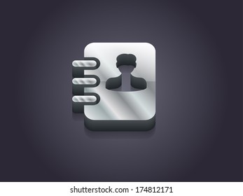 3.d Icono de la ilustración vectorial del libro de contactos 