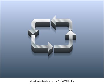 3d Vector illustration of cyclic icon 