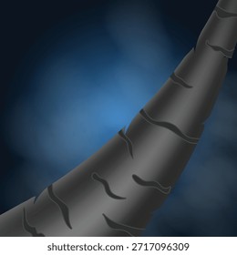 Ilustración vectorial 3D de un mechón de cabello dañado, seco y quebradizo con grietas ásperas y puntas abiertas. Concepto para problemas de salud del cabello y necesidad de reparación.