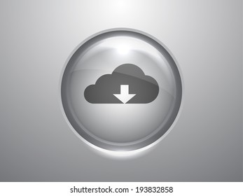 3d Vector illustration of a download icon 