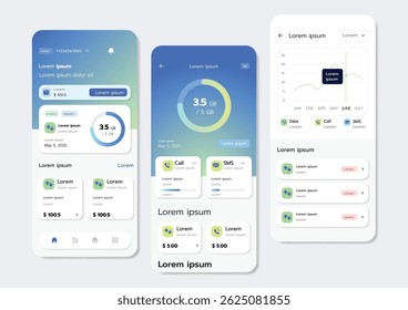 3D Vector illustration of flat style UI or UX design.