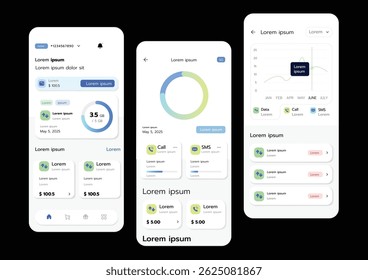 3D Vector illustration of flat style UI or UX design.