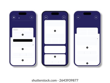 3D Vector illustration of flat style UI or UX design.