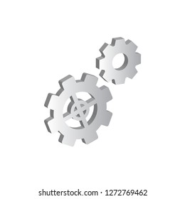 3d vector illustration of gears, cogwheels or cogs. Cog wheel as technical work, repair service and progress symbol