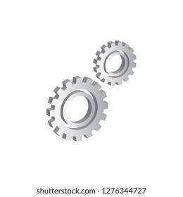 3d vector illustration of gears, cogwheels or cogs. Cog wheel as technical work, repair service and progress symbol