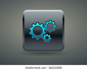 Icono de la ilustración vectorial de los engranajes