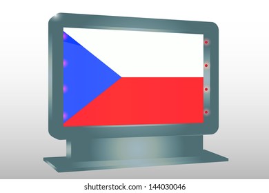 3D Vector Illustration of a Glass Holder isolated with the flag of Czech Republic