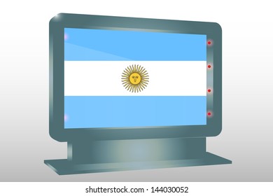 3D Vector Illustration of a Glass Holder isolated with the flag of Argentina