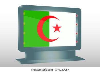 3D Vector Illustration of a Glass Holder isolated with the flag of Algeria