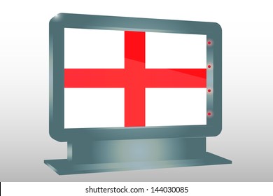 3D Vector Illustration of a Glass Holder isolated with the flag of England