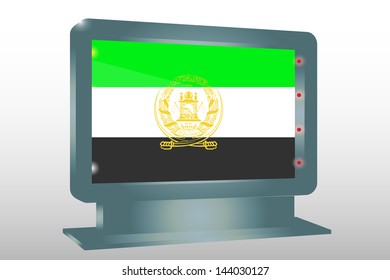 3D Vector Illustration of a Glass Holder isolated with the flag of Afghanistan