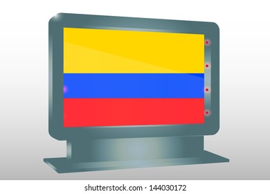3D Vector Illustration of a Glass Holder isolated with the flag of Colombia