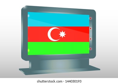 3D Vector Illustration of a Glass Holder isolated with the flag of Azerbaijan
