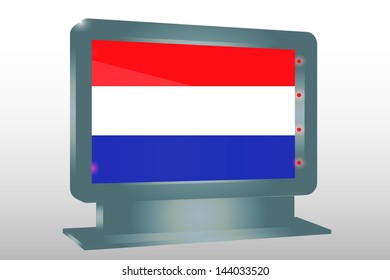 3D Vector Illustration of a Glass Holder isolated with the flag of Netherlands