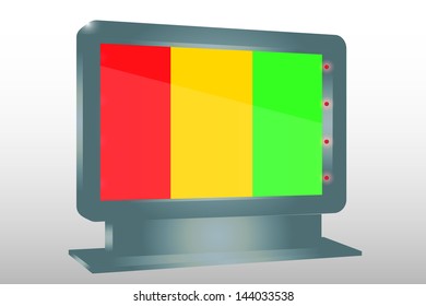 3D Vector Illustration of a Glass Holder isolated with the flag of Guinea