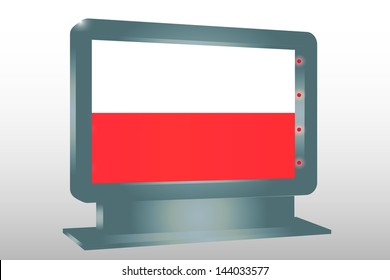 3D Vector Illustration of a Glass Holder isolated with the flag of Poland