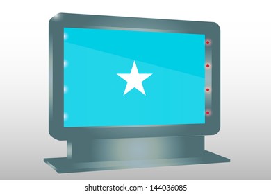 3D Vector Illustration of a Glass Holder isolated with the flag of Somalia