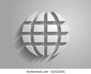 3.d Ilustración vectorial del icono del globo terráqueo 