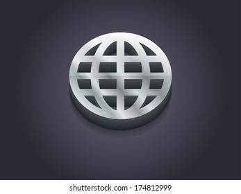 3d Vector illustration of globe icon