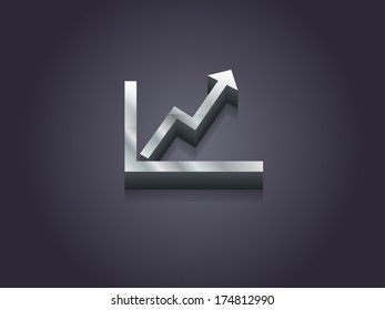 3d Vector illustration of graph icon