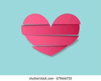 3D Vector illustration of heart icon with text bubble, design for website template. Isolated object. Background of love and Valentine symbol.