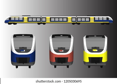 3D vector illustration, high speed train