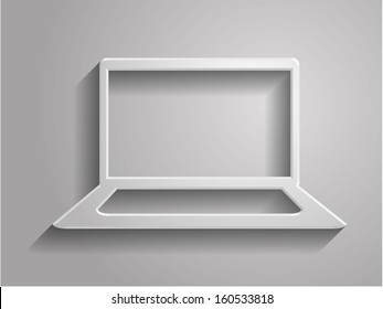 3.d Ilustración vectorial del icono de la laptop